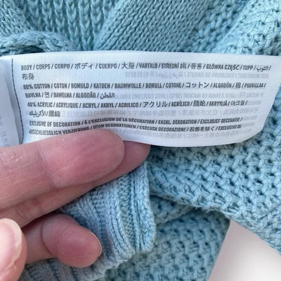 Hollister Sky Blue Cable Knit Cardigan Size S - Picture 3 of 6
